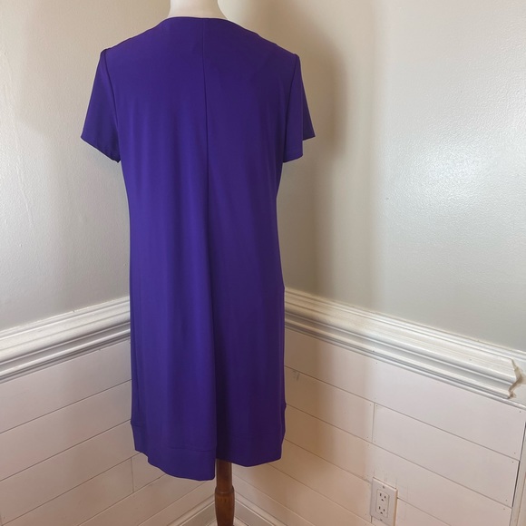 Ronni Nicole Royal Purple Gorgeous Beaded Neck Dress 12 FREE SHIP - Picture 3 of 5